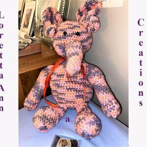 New With Tags Loretta Ann Creations Elliot the Elephant Amigurumi